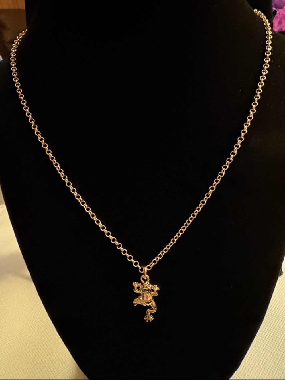 Gold-tone Frog Pendant Necklace - Women's Jewelry 18 Inch With 3 Inch Extender